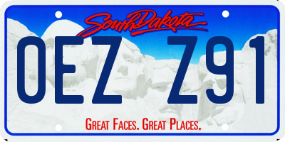 SD license plate 0EZZ91