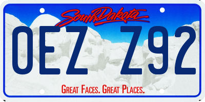 SD license plate 0EZZ92