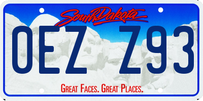 SD license plate 0EZZ93