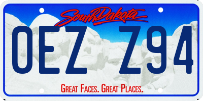 SD license plate 0EZZ94