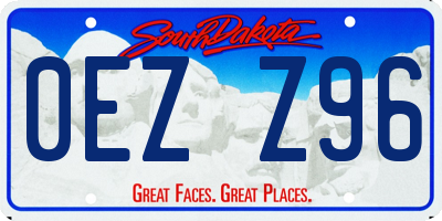 SD license plate 0EZZ96