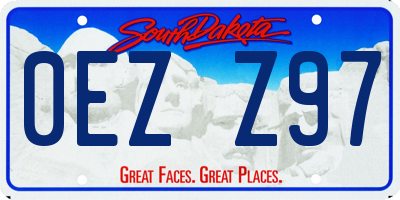 SD license plate 0EZZ97