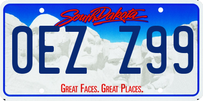 SD license plate 0EZZ99