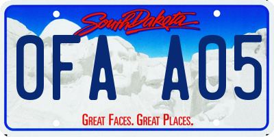SD license plate 0FAA05
