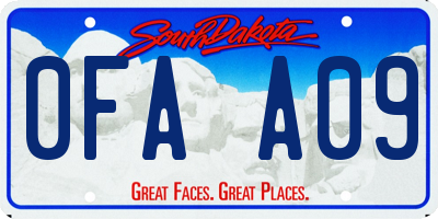 SD license plate 0FAA09