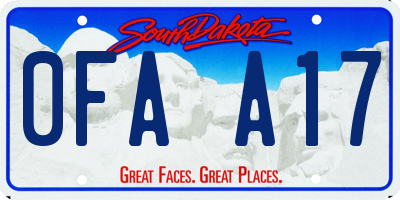 SD license plate 0FAA17