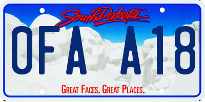 SD license plate 0FAA18