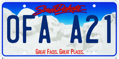 SD license plate 0FAA21