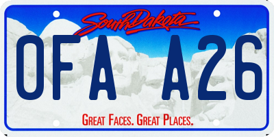 SD license plate 0FAA26