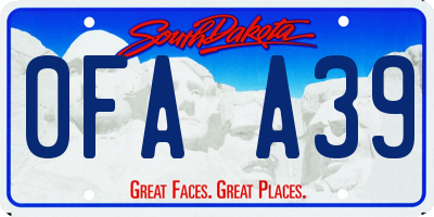 SD license plate 0FAA39