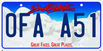 SD license plate 0FAA51