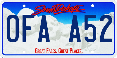 SD license plate 0FAA52