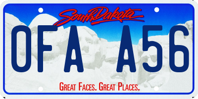 SD license plate 0FAA56