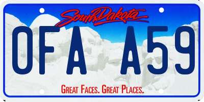 SD license plate 0FAA59