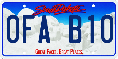 SD license plate 0FAB10