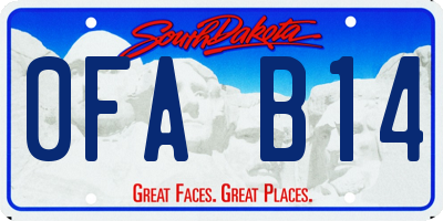 SD license plate 0FAB14