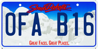 SD license plate 0FAB16