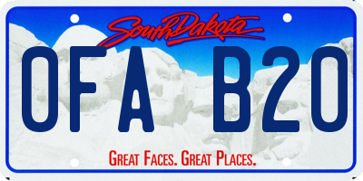 SD license plate 0FAB20