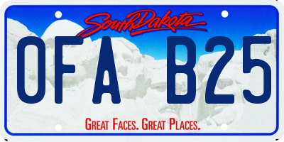 SD license plate 0FAB25