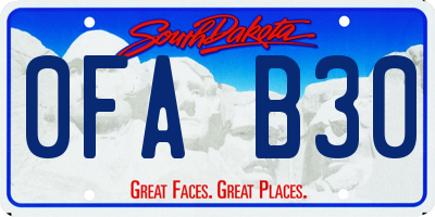 SD license plate 0FAB30