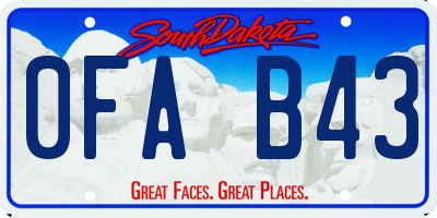 SD license plate 0FAB43