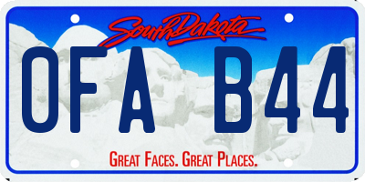 SD license plate 0FAB44