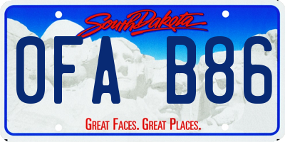 SD license plate 0FAB86