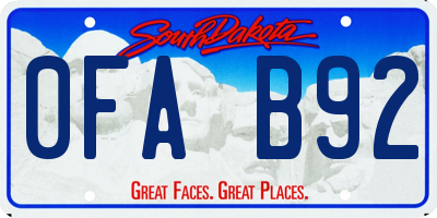 SD license plate 0FAB92