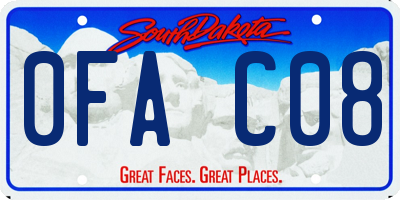 SD license plate 0FAC08