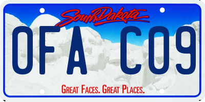 SD license plate 0FAC09