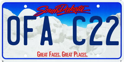 SD license plate 0FAC22
