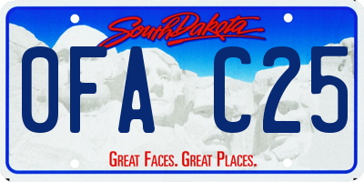 SD license plate 0FAC25