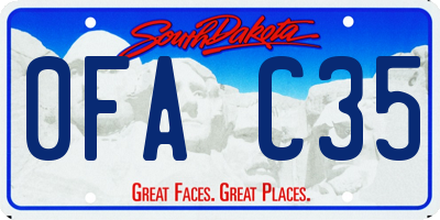 SD license plate 0FAC35