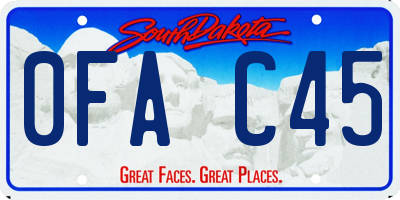 SD license plate 0FAC45