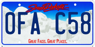SD license plate 0FAC58