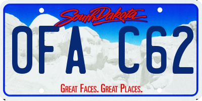 SD license plate 0FAC62
