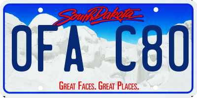 SD license plate 0FAC80