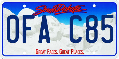 SD license plate 0FAC85