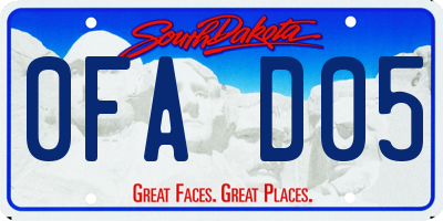 SD license plate 0FAD05