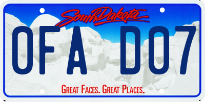SD license plate 0FAD07