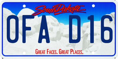 SD license plate 0FAD16