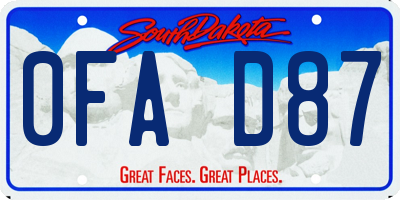 SD license plate 0FAD87