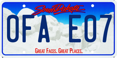 SD license plate 0FAE07