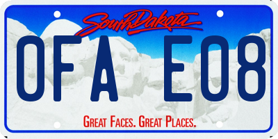 SD license plate 0FAE08