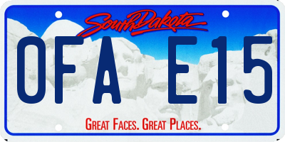 SD license plate 0FAE15