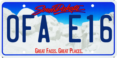 SD license plate 0FAE16