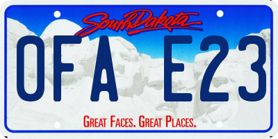 SD license plate 0FAE23