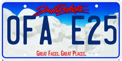 SD license plate 0FAE25