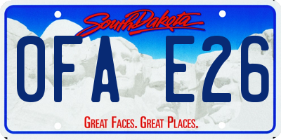 SD license plate 0FAE26