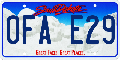 SD license plate 0FAE29